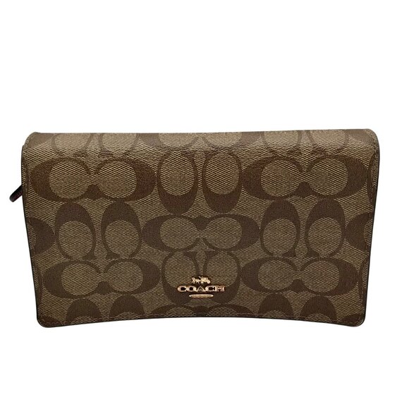 Coach Brown Monogram Coated Canvas Wallet - Picture 1 of 10